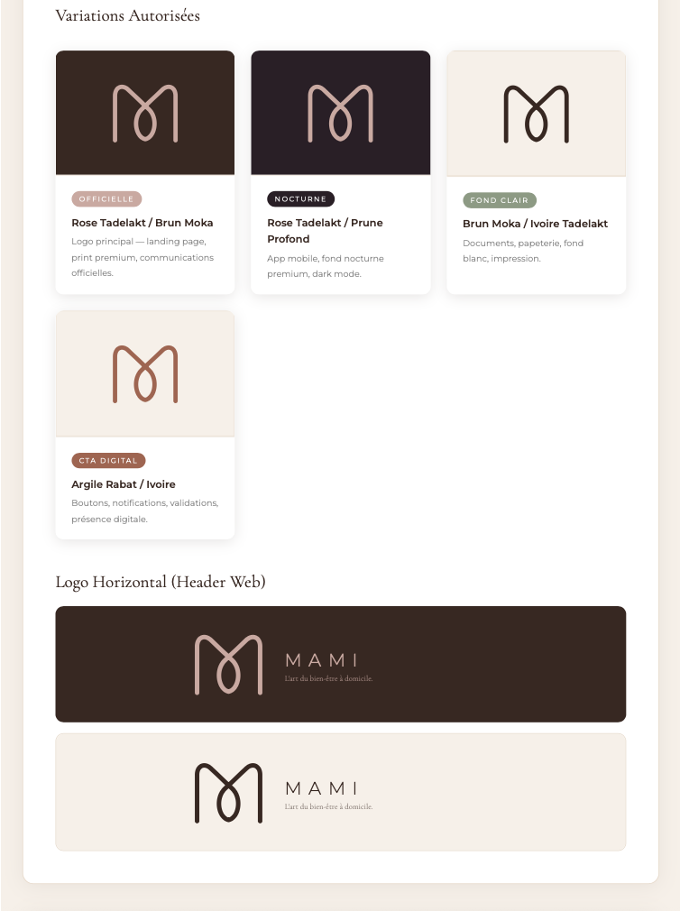 Variations et règles d’utilisation du logo MAMI